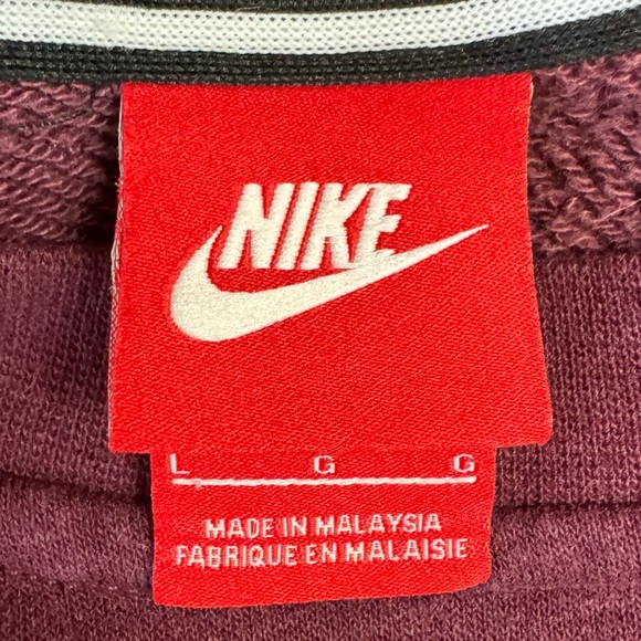 Nike top women large cotton blend long sleeve crewneck pullover sweatshirt red - Picture 4 of 9